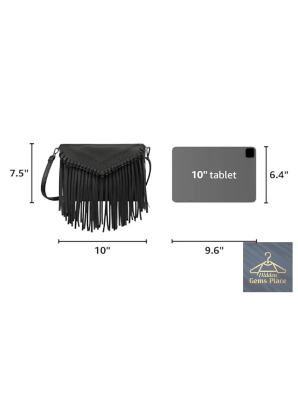 PU Leather Hobo Fringe Crossbody Tassel Purse Envelope Handbag